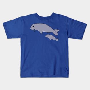 Dugong Mother and Child Kids T-Shirt